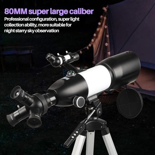  [아마존베스트]BEBANG Telescope for Adults & Kids Monocular Refractor Telescope for Astronomy Beginners Professional 400mm 80mm with Tripod & Smartphone Adapter