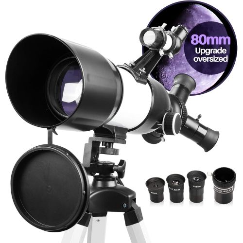  [아마존베스트]BEBANG Telescope for Adults & Kids Monocular Refractor Telescope for Astronomy Beginners Professional 400mm 80mm with Tripod & Smartphone Adapter