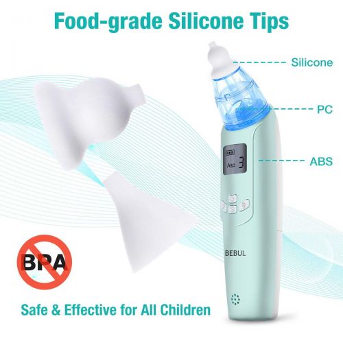  [아마존베스트]BEBUL Baby Nasal Aspirator Electric Nose Cleaner with 3 Suction Levels, LCD Screen, Flashlight and...