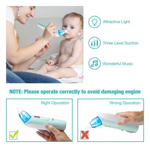  [아마존베스트]BEBUL Baby Nasal Aspirator Electric Nose Cleaner with 3 Suction Levels, LCD Screen, Flashlight and...