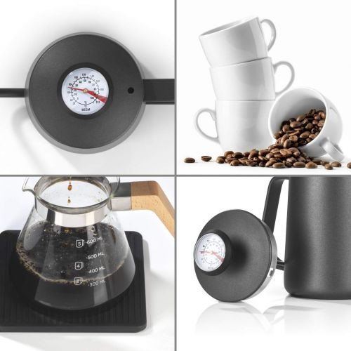  Beem Pour Over Wasserkessel mit Thermometer - 0,5 l | Classic Selection | Edelstahl | Schwanenhals