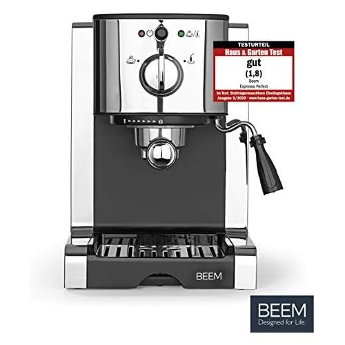  Beem BEEM ESPRESSO-PERFECT | Espresso-Siebtragermaschine - 20 bar | BASIC SELECTION | Silber | Integrierte Milchschaumduese | Nespresso Kapsel Kompatibilitat