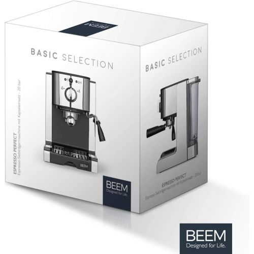  Beem BEEM ESPRESSO-PERFECT | Espresso-Siebtragermaschine - 20 bar | BASIC SELECTION | Silber | Integrierte Milchschaumduese | Nespresso Kapsel Kompatibilitat