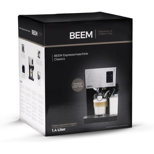  Beem 03428 Espresso-Siebtragermaschine 1110SR-Elements of Coffee & Tea, 1450 W, 19 bar, Milchaufschaumer, Schwarz/Edelstahl
