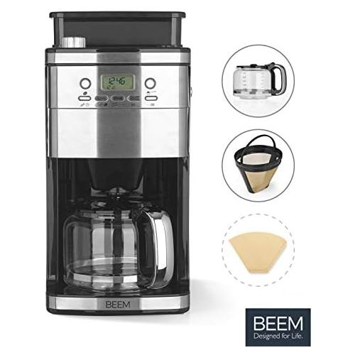  Beem Filterkaffeemaschine Fresh-Aroma-Perfect Superior (Modelljahr 2019) 1050 W, Permanentfilter, mit Mahlwerk, 24 h Timer, Edelstahl (Mit intelligenter Wasserzufuhr), 18/10_steel