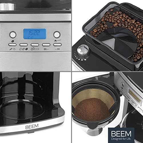  Beem Filterkaffeemaschine Fresh-Aroma-Perfect Superior (Modelljahr 2019) 1050 W, Permanentfilter, mit Mahlwerk, 24 h Timer, Edelstahl (Mit intelligenter Wasserzufuhr), 18/10_steel