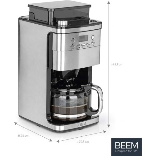  Beem Filterkaffeemaschine Fresh-Aroma-Perfect Superior (Modelljahr 2019) 1050 W, Permanentfilter, mit Mahlwerk, 24 h Timer, Edelstahl (Mit intelligenter Wasserzufuhr), 18/10_steel