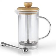 BEEM Coffee Press Kaffeebereiter - 0,35 l oder 1 L wahlbar | 2-3 & 8 Tassen | French Press | Bambus | Kaffeepresse | Glaskanne mit Bambusdeckel | Edelstahlfilter (0,35 Liter)