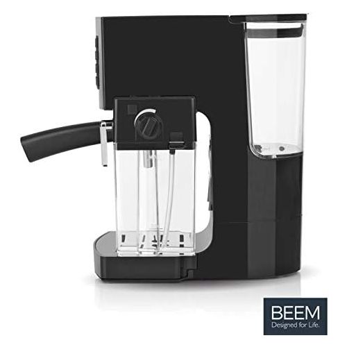  BEEM Classico Espresso-Siebtragermaschine - 19 bar | Integrierter Milchtank und Dampfduese | Abnehmbarer Wassertank | 1.450 W | Silber