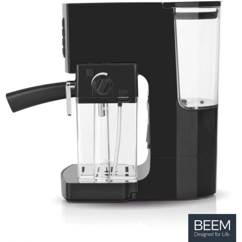  BEEM Classico Espresso-Siebtragermaschine - 19 bar | Integrierter Milchtank und Dampfduese | Abnehmbarer Wassertank | 1.450 W | Silber