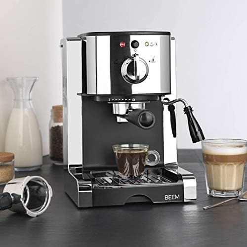  BEEM Espresso Perfect | Espresso-Siebtragermaschine mit Kapseleinsatz fuer Nespresso Kapseln | Milchschaumduese | Geeignet fuer Kaffeepulver, Pads, Cappuccino, Latte Macchiato [20 bar