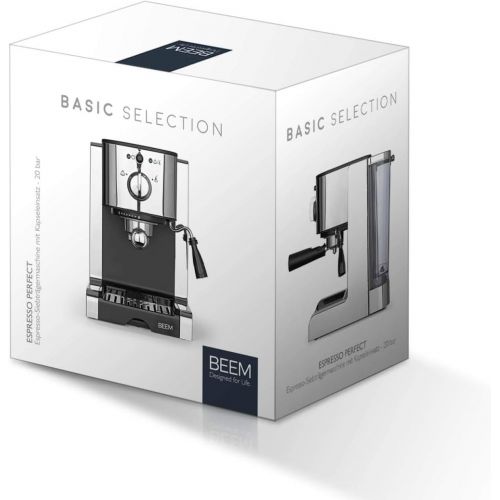  BEEM Espresso Perfect | Espresso-Siebtragermaschine mit Kapseleinsatz fuer Nespresso Kapseln | Milchschaumduese | Geeignet fuer Kaffeepulver, Pads, Cappuccino, Latte Macchiato [20 bar