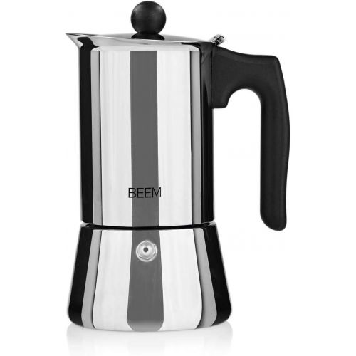  BEEM ESPRESSOMAKER Espressokocher - 4 Tassen | Classic Selection | Herdkocher | Induktion | Edelstahl | Espresso - Kanne | Mokkakanne| Klassisch