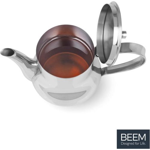  BEEM Samowar Mr. Tea 4 l | Teekocher elektrisch | Edelstahl | 2.500 W | 4 l Wasserbehalter | 1 l Teekanne mit Sieb | Privat, Hotel und Gastro geeignet