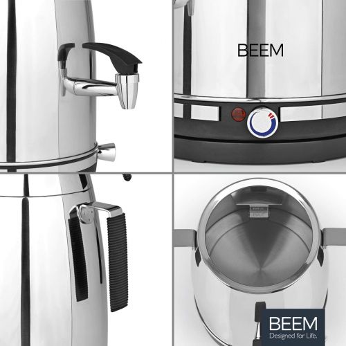  BEEM Samowar Mr. Tea 4 l | Teekocher elektrisch | Edelstahl | 2.500 W | 4 l Wasserbehalter | 1 l Teekanne mit Sieb | Privat, Hotel und Gastro geeignet