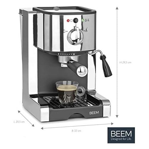  [아마존베스트]BEEM ESPRESSO-PERFECT Espresso Strainer Machine Capsule Machine 20 Bar Suitable for Capsules, Powder & Pads Milk Foam Nozzle