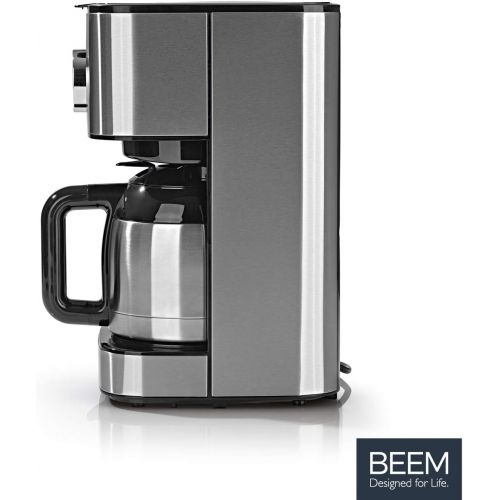  [아마존베스트]BEEM Fresh Aroma Switch Filter Coffee Machine  Thermo, Stainless Steel, 1 Litre Thermos Flask Stylish Control Wheel, 24-hour Timer, 800 W, for 4-8 Cups