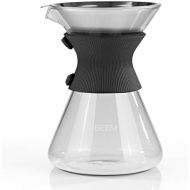 [아마존베스트]BEEM POUR OVER Coffee Carafe with Permanent Filter  6 Cups Classic Selection  Set of 3 0.75 l Glass Carafe with Silicone Cuff Permanent Filter Spout for Drip Free Pouring