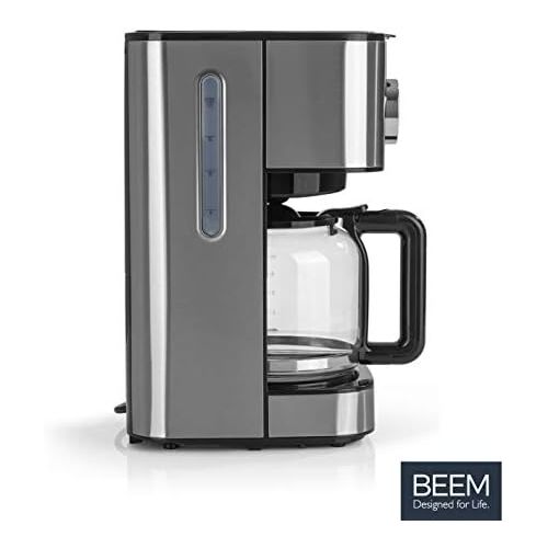  BEEM RESH AROMA SWITCH Filter Coffee Machine Glass | Stainless Steel | 1.25 L Glass Jug | Stylish Control Wheel | 24 Hour Timer | 800 W | For 4 8 Cups