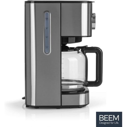  BEEM RESH AROMA SWITCH Filter Coffee Machine Glass | Stainless Steel | 1.25 L Glass Jug | Stylish Control Wheel | 24 Hour Timer | 800 W | For 4 8 Cups