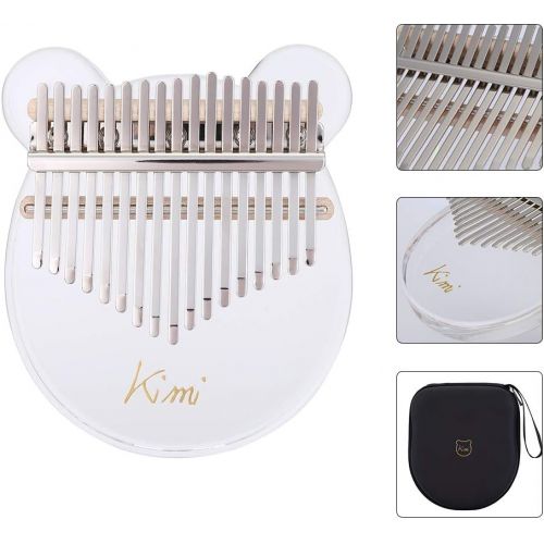  [아마존베스트]BEESCLOVER Kalimba Acryl Daumen-Klavier 17 Tasten Mit tragbarer Spieluhr, Anleitung, Notizaufklebern, Stimmgerat Hammer, Musikgeschenken