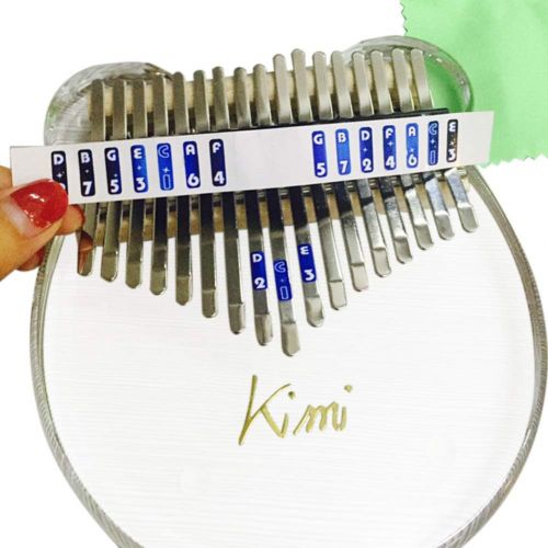  [아마존베스트]BEESCLOVER Kalimba Acryl Daumen-Klavier 17 Tasten Mit tragbarer Spieluhr, Anleitung, Notizaufklebern, Stimmgerat Hammer, Musikgeschenken