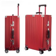 BEGIN Travel Luggage Aluminum Carry On Luggage TSA Lock Hardshell Suitcase All Aluminum Carry-Ons Frame Hardside Spinner Suitcases (Red, 20)