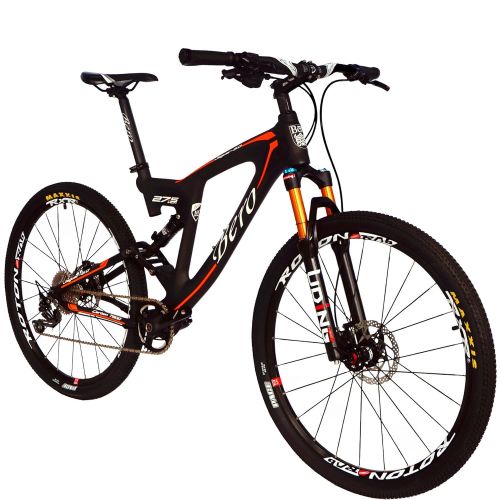  BEIOU Carbon Dual Suspension Mountain Bicycles All Terrain 26 / 27.5 Inch MTB 650B Bike Shimano DEORE 10 Speed/SLX M7000 11 Speed 12.7kg T700 Frame Matte 3K CB22