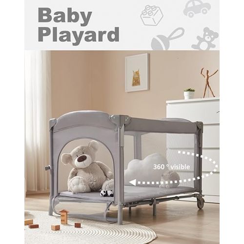  BEKA 4 in 1 Baby Bassinet Bedside Sleeper, Baby Bedside Crib 4 Functions, Bedside Bassinet Crib Sleeper, Playard, Changing Table, Baby Bassinet for Newborn Baby