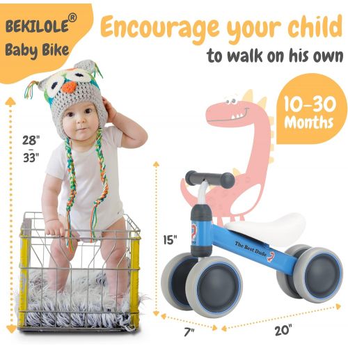  BEKILOLE Balance Bike for 1 Year Old Girl Gifts Pre-School First Bike and 1st Birthday Gifts - Train Your Baby from Standing to Running Ideal One Year Old Toys