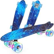 BELEEV 22 inch Skateboards for Kids, Cruiser Skateboard for Beginners Girls Boys Teens Adults, Mini Skateboards Classic Complete Skate Board with Skate T-Tool, Max Load 220 LBS