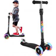 Beleev Scooters for Kids 3 Wheel Kick Scooter for Toddlers Girls & Boys, 4 Adjustable Height, Lean to Steer, Extra-Wide Deck, Light Up Wheels for Children from 3 to 14 Years Old