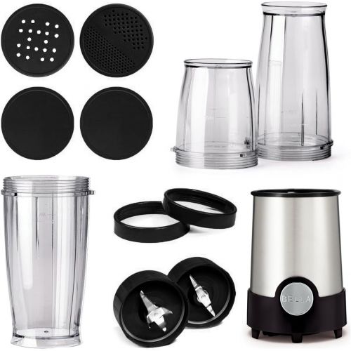  BELLA BLA13586 13586 Personal Size Blender, 12 Piece, Stainless Steel and Black