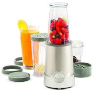 BELLA (13330) Personal Size Rocket Blender, 12 Piece Set, Stainless Steel & Chrome, Perfect for Smoothies & Health Drinks, Grinding, Chopping & Food Prep