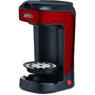 BELLA Scoop One Cup Coffee Maker, 8.5 x 10.3 x 5.1 inches, Red & Stainless Steel