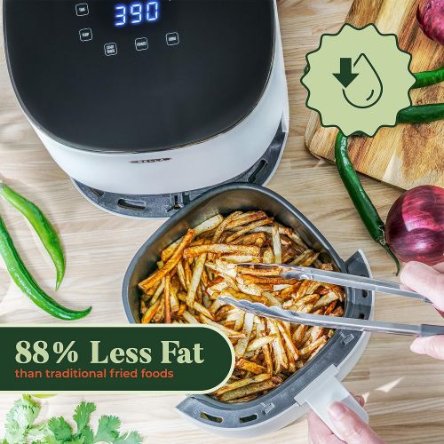  BELLA 2.9QT Touchscreen Air Fryer, No Pre-Heat Needed, No-Oil Frying, Fast Healthy Evenly Cooked Meal Every Time, Dishwasher Safe Non Stick Pan and Crisping Tray for Easy Clean Up,