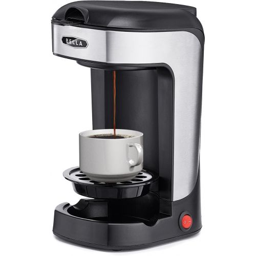  [아마존베스트]BELLA (14436) One Scoop One Cup Coffee Maker, Black and Stainless Steel