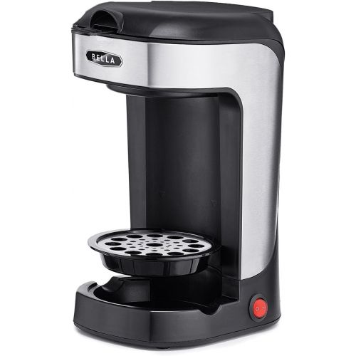  [아마존베스트]BELLA (14436) One Scoop One Cup Coffee Maker, Black and Stainless Steel