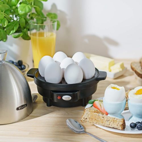  BELLA Rapid 7 Capacity Electric Egg Cooker for Hard Boiled, Poached, Scrambled or Omelets with with Auto Shut Off Feature, One Size, Stainless Steel