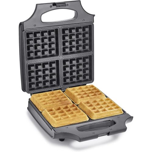  BELLA 4 Slice Non-Stick Belgian Waffle Maker, Fluffy Restaurant-Style Waffles in Under 6 Minutes, Quickly Makes 4 Large 4” x 4.5” & 1.2” Thick Waffles, Easily Wipe and Clean, Stain