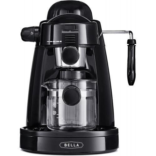  [아마존베스트]BELLA (13683) Personal Espresso Maker with Steam Wand, Glass Decanter & Permanent Filter, Black