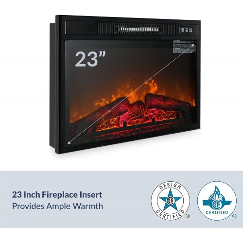  [아마존베스트]BELLEZE WHERE MODERN & AFFORDABLE MEET Belleze 3D Infrared Electric Fireplace Stove 31-inch with Remote Control (Brown) Portable Indoor Space Freestanding Heater  1400W with Long Glass View