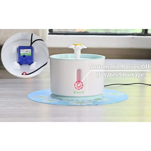  [아마존 핫딜] BELOPEZZ 80 oz Pet Drinking Fountain Water Fountain Ultra Quiet Water Level Window with LED Light Auto Shut of Water Shortag for Dogs and Cats