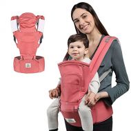 Ergonomic Baby Hip Seat Carrier, 6-in-1 Infant and Toddler Soft Baby Carrier for All Shapes and Seasons,Baby Holder by BELOPO, Pink
