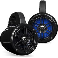 BELVA BWT4LED Pair of 400W 4-inch Powersports/ATV/UTV Speaker Pods with Blue LED Lighting