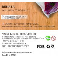 BENATA 2 Packs Universal of 11 Inch x 16 FT Vacuum Sealer Machine Rolls, Sous Vide Sealer Bags Roll for all Vacuum Sealer Brands