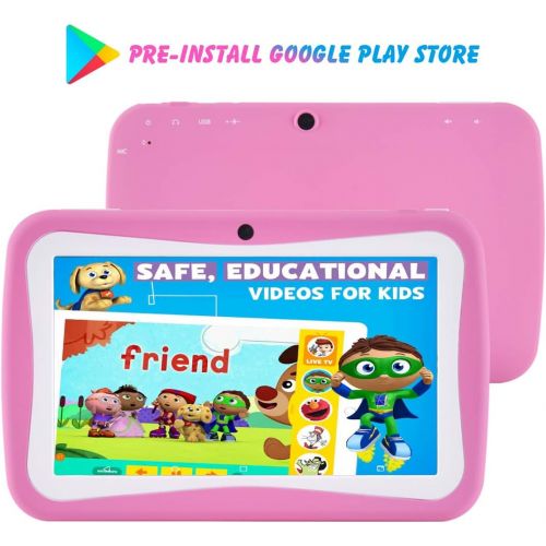  [아마존 핫딜]  [아마존핫딜]BENEVE Kids Tablet - 7 inch Kids Edition Tablet with IPS Safety Eye Protection Screen, Android 7.1 WiFi, Camera, Games, Google Play Store, Bluetooth, (A)