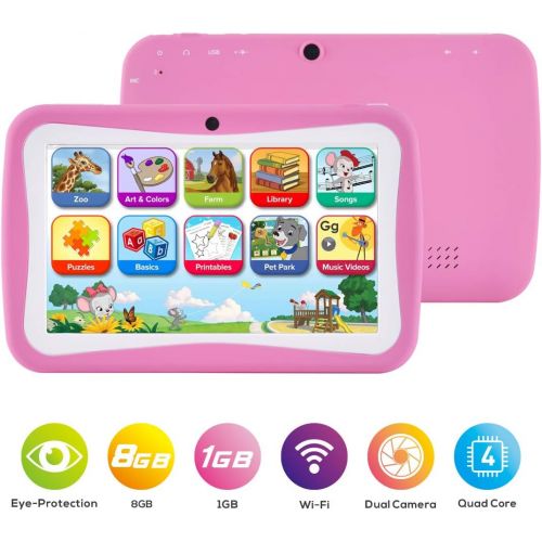  [아마존 핫딜]  [아마존핫딜]BENEVE Kids Tablet - 7 inch Kids Edition Tablet with IPS Safety Eye Protection Screen, Android 7.1 WiFi, Camera, Games, Google Play Store, Bluetooth, (A)