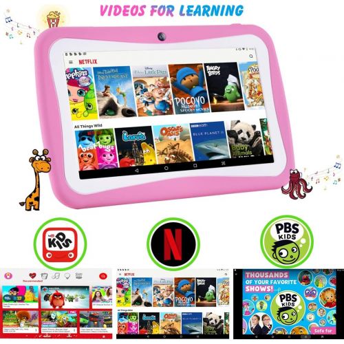  [아마존 핫딜]  [아마존핫딜]BENEVE Kids Tablet - 7 inch Kids Edition Tablet with IPS Safety Eye Protection Screen, Android 7.1 WiFi, Camera, Games, Google Play Store, Bluetooth, (A)