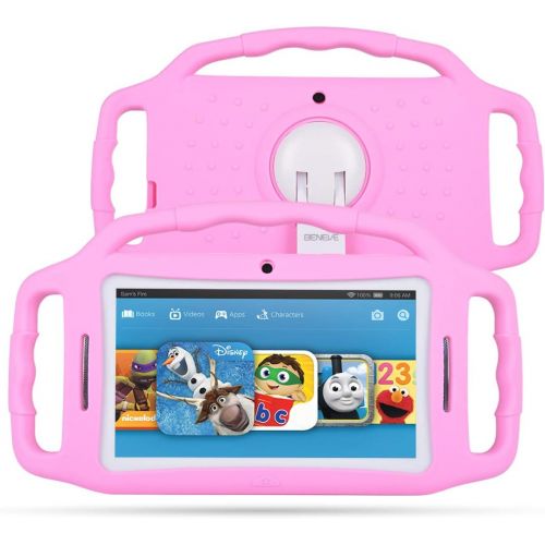  [아마존 핫딜]  [아마존핫딜]BENEVE M7133 Kids Tablets 7 Display, Android 7.1 Edition Tablet for Kids, 1GB +8GB Storage, iWawa Pre-Installed, Pink Kid-Proof Case (Pink)